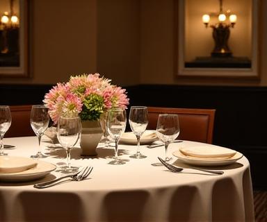 Comedor privado de El Buen Gusto, ideal para eventos íntimos, con iluminación suave.