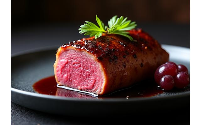 Solomillo ibérico a la plancha con guarnición.