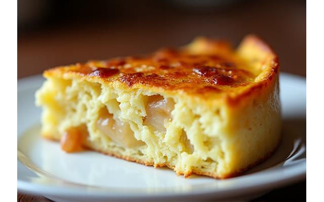 Clásica tortilla española con cebolla caramelizada.