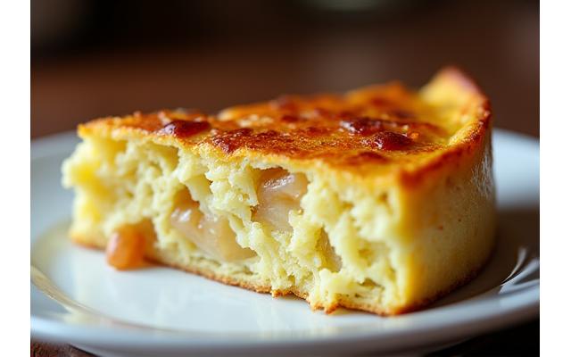 Clásica tortilla española con cebolla caramelizada.